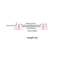 Piercing de téton avec perles roses, barre en acier inoxydable et mesures précises - Boule Lisse Rose