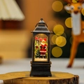Lanterna natalizia vintage con Babbo Natale e albero, ornamento luminoso per feste - Bronzo Spazzolato Babbo Natale