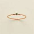 Minimalist rose gold ring featuring a small round-cut green zircon in a bezel setting - US5 (49mm) / August Light Green - Gold
