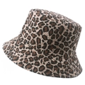 Chapeau bob réversible à motif léopard avec large bord pour protection solaire - 58cm / Kaki Léopard