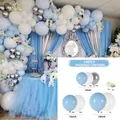 146pcs light blue and silver metallic balloon arch kit for wedding and birthday party - Classic Blue