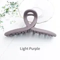 Minimalist matte light purple large hair claw clip for elegant updo styles - Matte Texture / Light Purple