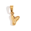 Bubble letter Y pendant in 18K gold plated stainless steel for DIY jewelry making - Gold-Y