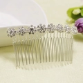 Peineta nupcial plateada con girasoles de diamantes de imitación para peinados de boda - Copo de nieve / Plateado
