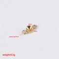 Golden titanium steel 6mm round birthstone base setting with dual jump rings - MP132 Gold Style (6mm)