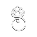 Silver stainless steel lotus flower pendant for DIY jewelry making with hollow design - Steel Lotus Head
