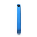 Vertical blue stainless steel pillar pendant with smooth finish and engravable surface - Blue