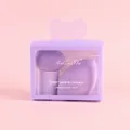 Set spugnette trucco viola con sfumino a fungo e blender inclinato in scatola con fiocco - Set da 2 (Testa a fungo + Uovo di bellezza) / Viola