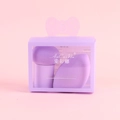 Purple makeup sponge set with mushroom head puff and slanted blender in a bow-knot box - 2Pcs Set (Mushroom Head + Beauty Egg) / Purple