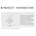 Silver flower-shaped moissanite necklace featuring four round stones in S925 finish - 925 Silver / Four-Leaf Clover