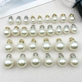 Pendenti di perle con cappucci di strass dorati e argentati per gioielli fai-da-te - Set di 30 Ciondoli Misti in Perle d'Imitazione ABS e Strass