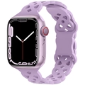 Correa de silicona morada calada para Apple Watch con textura de tejido suave - Violeta Claro