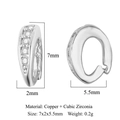 Cierre de cobre con circonita de 7mm y peso de 0,2g para la fabricación de joyería DIY - VB576-1 Plata