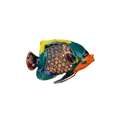 Tropical fish brooch with colorful enamel and sparkling rhinestones on gold base - Green Enamel Tropical Fish Style (YNCP2400)