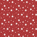 Red Christmas wrapping paper featuring a seamless white five-pointed star pattern - Red Pentagram
