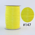 Yellow waxed cord for DIY jewelry braiding, spool of handmade craft string color #147 - #147 Fluorescent Yellow / 1.0mm 160m