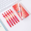 Set di penne gel rosse a scatto 0,5mm con impugnatura morbida e scatola regalo - 12 Pezzi/Scatola / Rosso