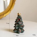 Mini sapin de Noël de table vert avec nœuds rouges et indication de hauteur de 11cm - Standard / Petit
