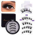 3D dicke magnetische Wimpern Kit mit Applikator und verschiedenen Längen - HPD07-4 mit Weißer V-Typ Pinzette