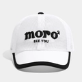 Dettaglio della corona in mesh bianca e del ricamo moro nero 3D sul cappello sportivo - 50cm (1-3 anni) / Bianco