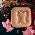 Stampo per fondente campana di Natale bianco 6,1x8,1cm con fiocco per dolci festivi - PC0622-Campana di Natale