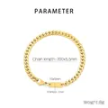 Detail of golden stainless steel curb chain bracelet with engravable rectangular plaque - Bracelet 20cm / Steel
