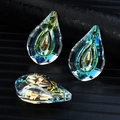 Teardrop-shaped faceted crystal pendants with AB coating finish in various colors - 38MM Pipa Shape / Rainbow AB