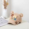 Berretto da baseball kaki per bambini con orecchie da orso e stampe a stella - Cachi