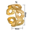 Adjustable gold-plated stainless steel ring with 18mm woven texture and 4g weight - Adjustable Open / Gold