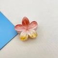 Frangipani flower hair claw clip with pink and yellow gradient resin petals - Frangipani Hair Clip / 4x3.6x2.6CM / Tangerine and Orange Gradient