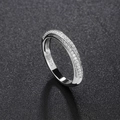 Elegant S925 sterling silver Mobius ring with double-row sparkling pave cubic zirconia - US 5 / White Gold