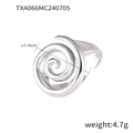 Elegante anillo espiral de acero de titanio plateado, 1,9cm de diámetro y 4,7g - Anillo de Espiral (TXA066) / Color Acero