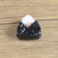 Realistic PVC rice ball sushi toy model, 3.3CM wide, weighs 14.6g, white and pink resin - Seaweed Rice Sushi (Small) / White