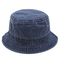 Bob classique en coton délavé bleu foncé avec œillets métalliques et coutures renforcées - M (56-58cm) / Bleu marine
