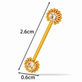 Golden G23 Titanium butterfly nipple ring with zircon stones in barbell design - Round Sunflower (T2548-8#) / Gold