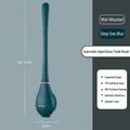 Deep sea blue toilet brush with TPR flexible bristles and gravity auto-open holder - Deep Sea Blue