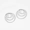 Minimalistische zilveren drievoudige oorringen met een strak geometrisch ontwerp - Drielaagse oorringen (PD3513) / Zilver