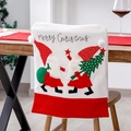 Funda de silla navideña con bordado de gnomo y bola de felpa para decoración festiva - Modelo De Edad Avanzada O1-4