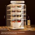 Transparent moonlight white food cover with 3 layers and adjustable height shelves - Large 4-Tier Moonlight White