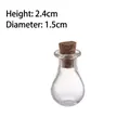 Miniature glass drift bottle with cork stopper, dimensions 2.4cm height by 1.5cm diameter - Light Bulb