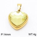 Goldener Herzanhänger mit hellgelbem Edelstein, Maße 14mm und Gewicht 4g - Nur Anhänger / Gold Gelb (KP119927-Z)