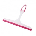 Pink and white non-slip window squeegee with a flexible rubber blade and hanging hole - Model 073-1 / Red