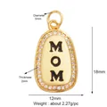 Gold oval MOM charm with black enamel inlay and sparkling cubic zirconia borders - Black MOM Letter (K302161-Black)