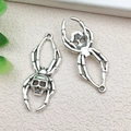 Retro silver spider skull alloy pendant for DIY jewelry making and gothic accessories - Halloween Skull Spider 16x40mm