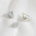 Chiusure magnetiche per gioielli fai-da-te, forme a cuore e cilindro, argento lucido - Argento Cuore 8mm