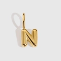 Professional 14K gold plated bubble letter N pendant charm for DIY jewelry making - Letter N / Gold