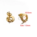 Golden stainless steel round earring stud DIY findings with 10.5mm outer diameter and hole - Small Circle / 10 Pieces Pack / Gold