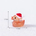 Glow-in-the-dark orange duck figurine with red Christmas hat for micro landscapes - Orange