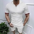 Completo bianco in maglia a nido d'ape da uomo con bordo a scacchi rossi e neri con cappuccio - S / Bianco
