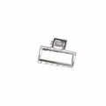 Sleek silver metal square hair claw clip with geometric minimalist design for women - Silver Square